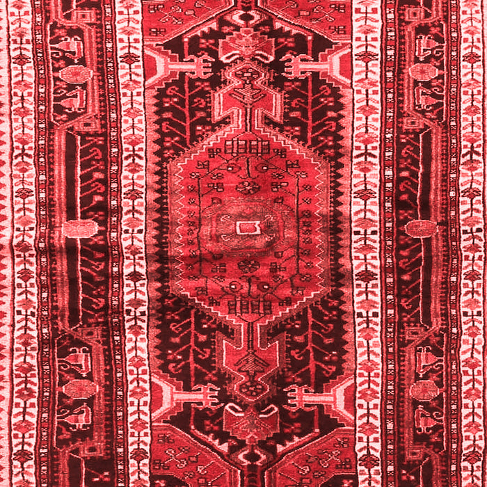 Machine Washable Medallion Red Traditional Rug, wshtr3937red