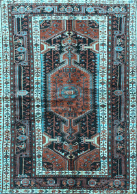 Medallion Light Blue Traditional Rug, tr3937lblu