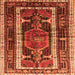 Serging Thickness of Medallion Orange Traditional Rug, tr3937org