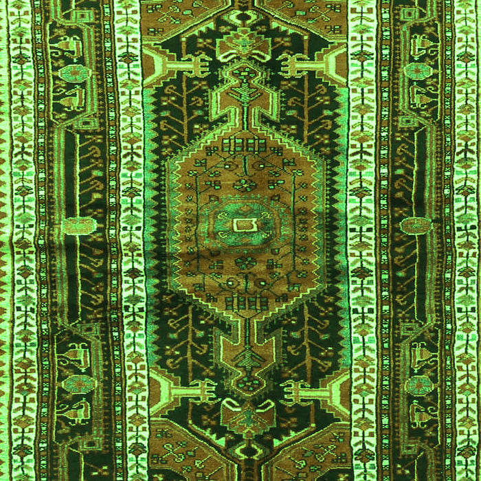 Medallion Green Traditional Rug, tr3937grn
