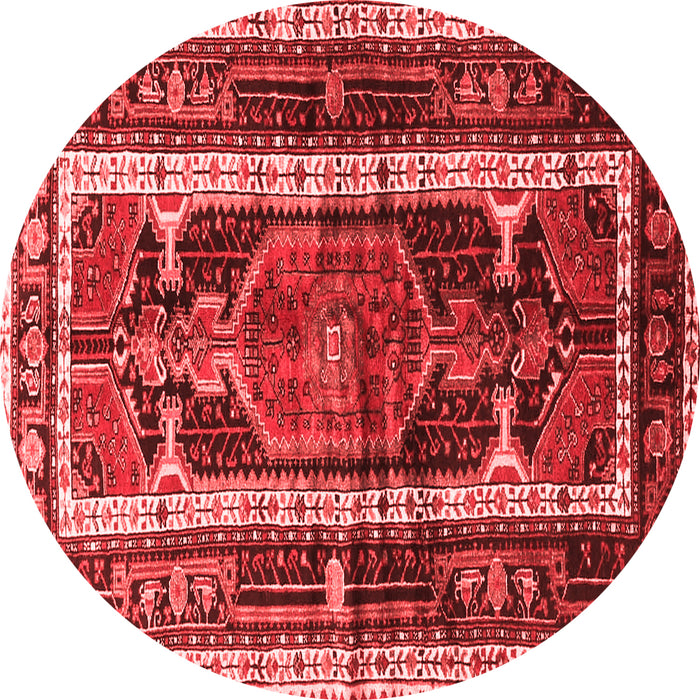 Machine Washable Medallion Red Traditional Rug, wshtr3937red