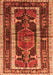 Serging Thickness of Machine Washable Medallion Orange Traditional Area Rugs, wshtr3937org