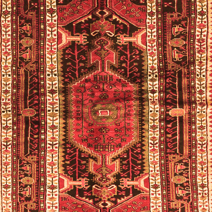Serging Thickness of Machine Washable Medallion Orange Traditional Area Rugs, wshtr3937org