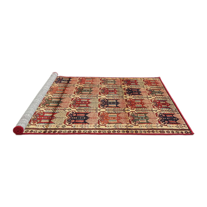 Sideview of Machine Washable Traditional Sandy Brown Rug, wshtr3938