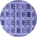 Round Persian Blue Traditional Rug, tr3938blu