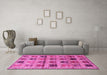 Machine Washable Persian Pink Traditional Rug in a Living Room, wshtr3938pnk