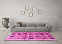 Machine Washable Persian Pink Traditional Rug, wshtr3938pnk