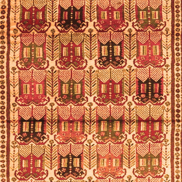 Serging Thickness of Machine Washable Persian Orange Traditional Area Rugs, wshtr3938org