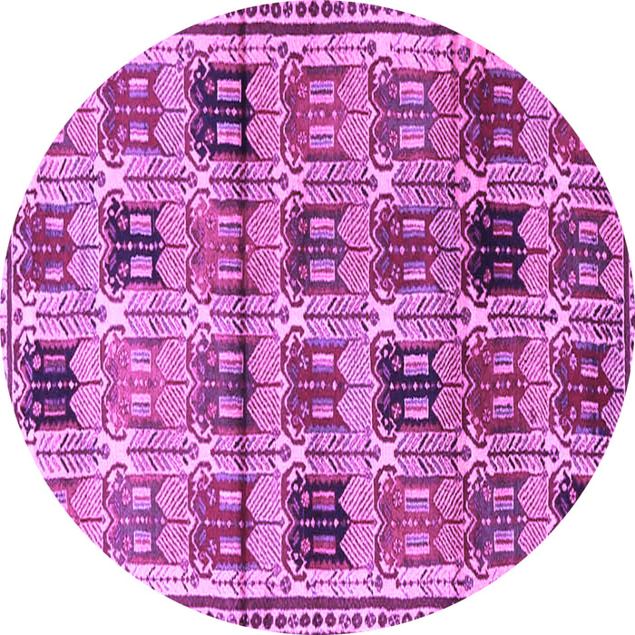 Round Persian Purple Traditional Rug, tr3938pur