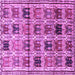 Square Machine Washable Persian Purple Traditional Area Rugs, wshtr3938pur