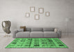 Machine Washable Persian Emerald Green Traditional Area Rugs in a Living Room,, wshtr3938emgrn