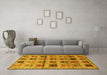 Machine Washable Persian Yellow Traditional Rug in a Living Room, wshtr3938yw