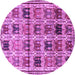 Round Machine Washable Persian Purple Traditional Area Rugs, wshtr3938pur