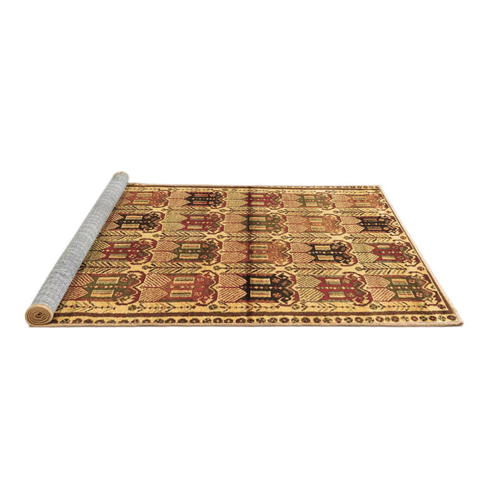 Sideview of Machine Washable Persian Brown Traditional Rug, wshtr3938brn