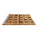 Sideview of Machine Washable Persian Brown Traditional Rug, wshtr3938brn