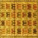 Square Machine Washable Persian Yellow Traditional Rug, wshtr3938yw