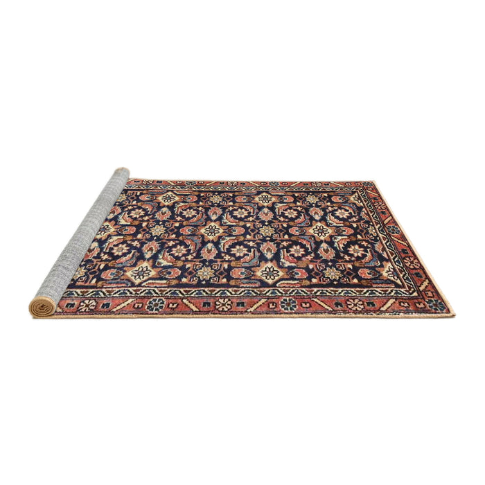 Sideview of Machine Washable Traditional Bakers Brown Rug, wshtr3939