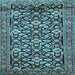 Square Machine Washable Persian Light Blue Traditional Rug, wshtr3939lblu