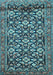 Machine Washable Persian Light Blue Traditional Rug, wshtr3939lblu