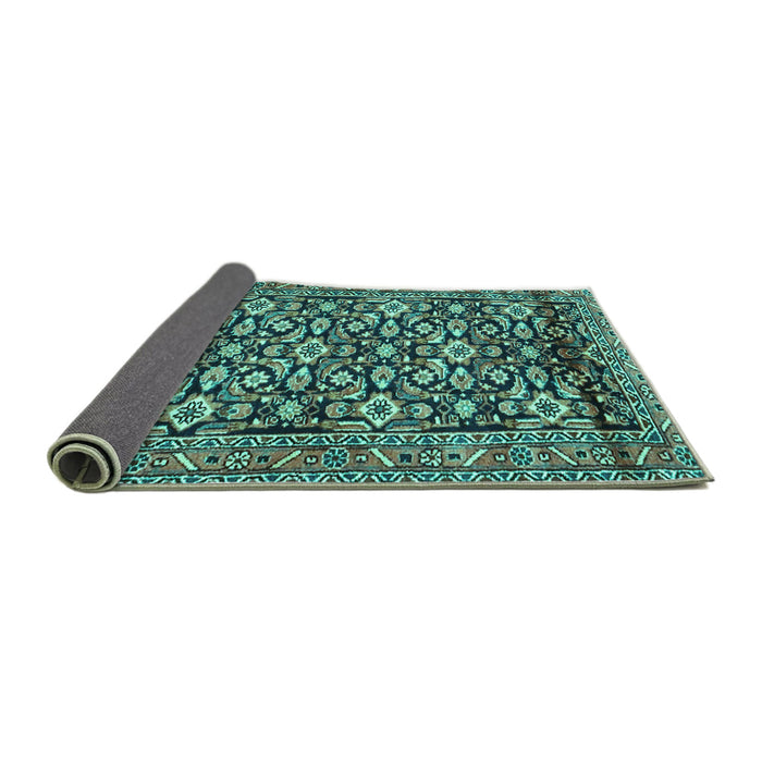 Sideview of Persian Turquoise Traditional Rug, tr3939turq