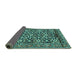 Sideview of Persian Turquoise Traditional Rug, tr3939turq