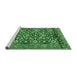 Sideview of Machine Washable Persian Emerald Green Traditional Area Rugs, wshtr3939emgrn