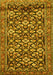 Machine Washable Persian Yellow Traditional Rug, wshtr3939yw