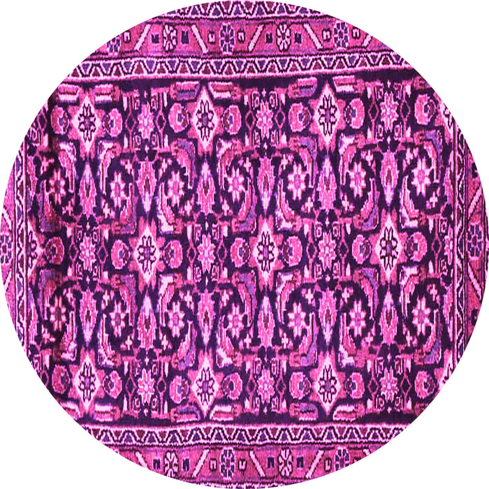 Round Machine Washable Persian Pink Traditional Rug, wshtr3939pnk