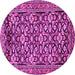 Round Machine Washable Persian Pink Traditional Rug, wshtr3939pnk