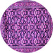 Round Machine Washable Persian Purple Traditional Area Rugs, wshtr3939pur