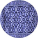 Round Machine Washable Persian Blue Traditional Rug, wshtr3939blu