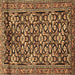 Square Persian Brown Traditional Rug, tr3939brn
