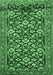 Machine Washable Persian Emerald Green Traditional Area Rugs, wshtr3939emgrn