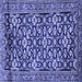 Square Machine Washable Persian Blue Traditional Rug, wshtr3939blu