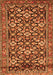 Serging Thickness of Machine Washable Persian Orange Traditional Area Rugs, wshtr3939org