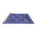 Sideview of Machine Washable Persian Blue Traditional Rug, wshtr3939blu