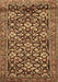 Machine Washable Persian Brown Traditional Rug, wshtr3939brn