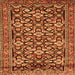 Round Machine Washable Persian Orange Traditional Area Rugs, wshtr3939org