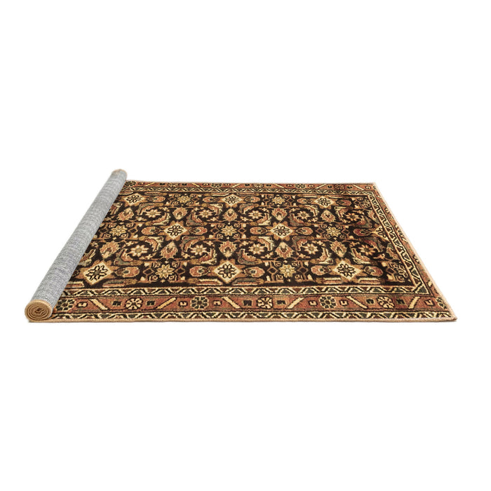 Sideview of Machine Washable Persian Brown Traditional Rug, wshtr3939brn