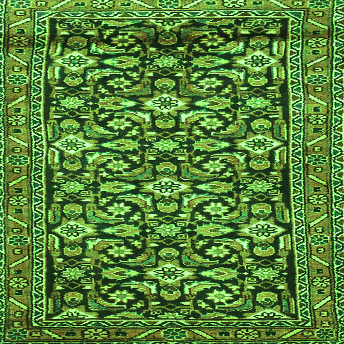 Round Machine Washable Persian Green Traditional Area Rugs, wshtr3939grn