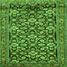 Round Machine Washable Persian Green Traditional Area Rugs, wshtr3939grn