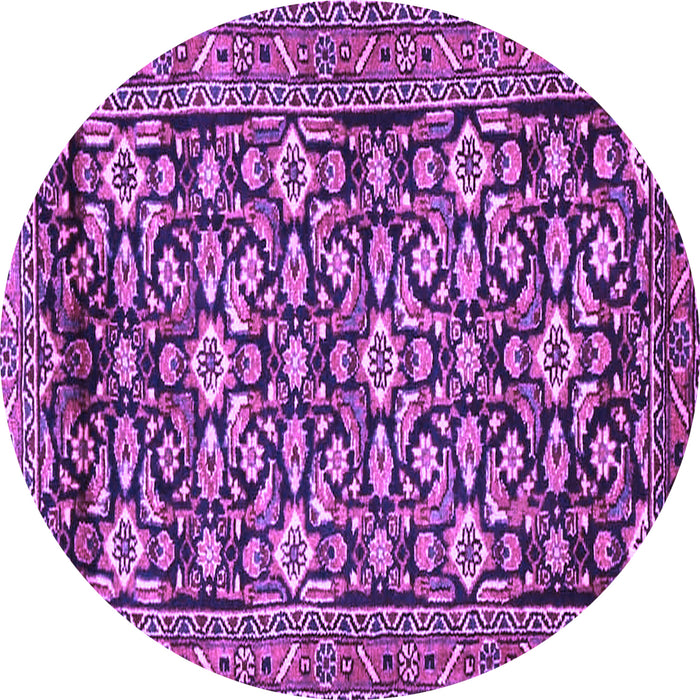 Round Persian Purple Traditional Rug, tr3939pur