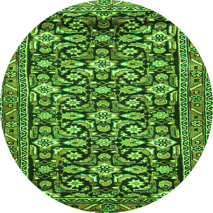 Square Persian Green Traditional Rug, tr3939grn