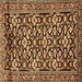 Square Machine Washable Persian Brown Traditional Rug, wshtr3939brn