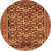 Square Persian Orange Traditional Rug, tr3939org
