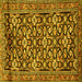 Square Machine Washable Persian Yellow Traditional Rug, wshtr3939yw