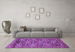 Machine Washable Persian Purple Traditional Area Rugs in a Living Room, wshtr3939pur