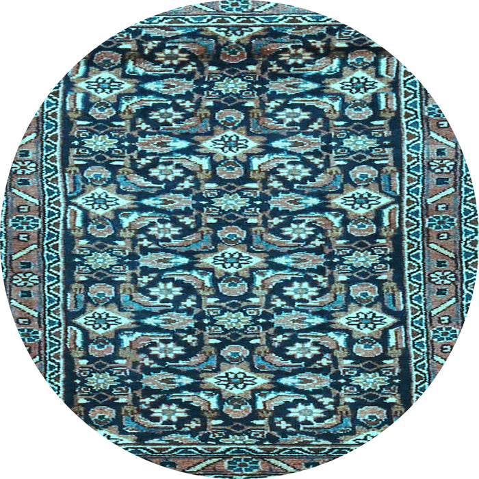 Round Machine Washable Persian Light Blue Traditional Rug, wshtr3939lblu