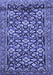 Machine Washable Persian Blue Traditional Rug, wshtr3939blu