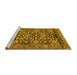 Sideview of Machine Washable Persian Yellow Traditional Rug, wshtr3939yw